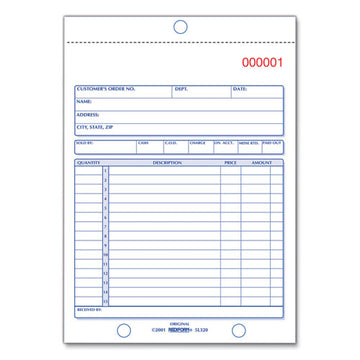 Rediform® Sales Book, Three-part Carbonless, 5.5 X 7.88, 1-page, 50 Sets-book freeshipping - TVN Wholesale